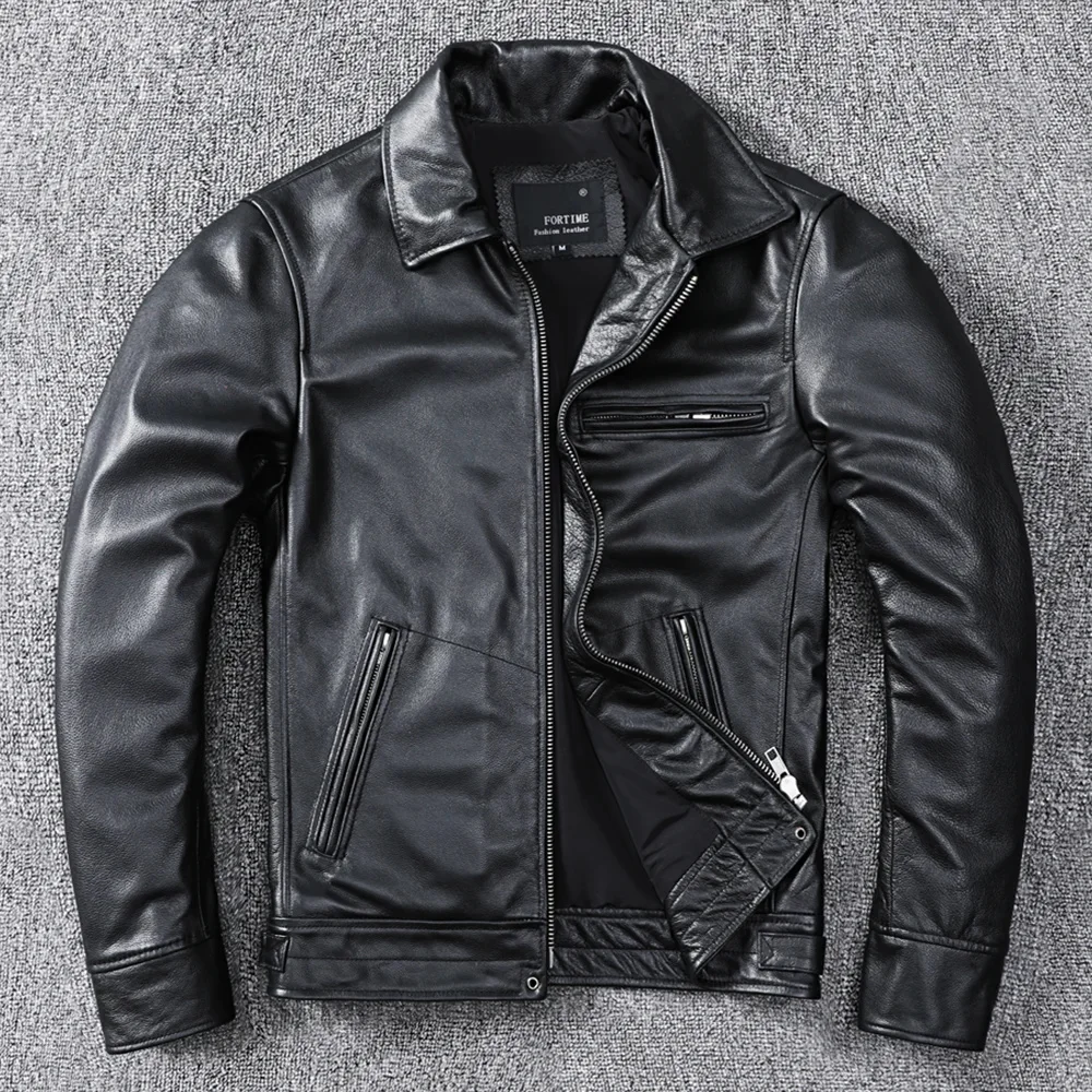 Free shipping.black classic casual leather jacket.mens quality cowhide coat.plus size soft biker slim clothes.
Free shipping.black classic casual leather jacket.mens quality cowhide coat.plus size soft biker slim clothes.