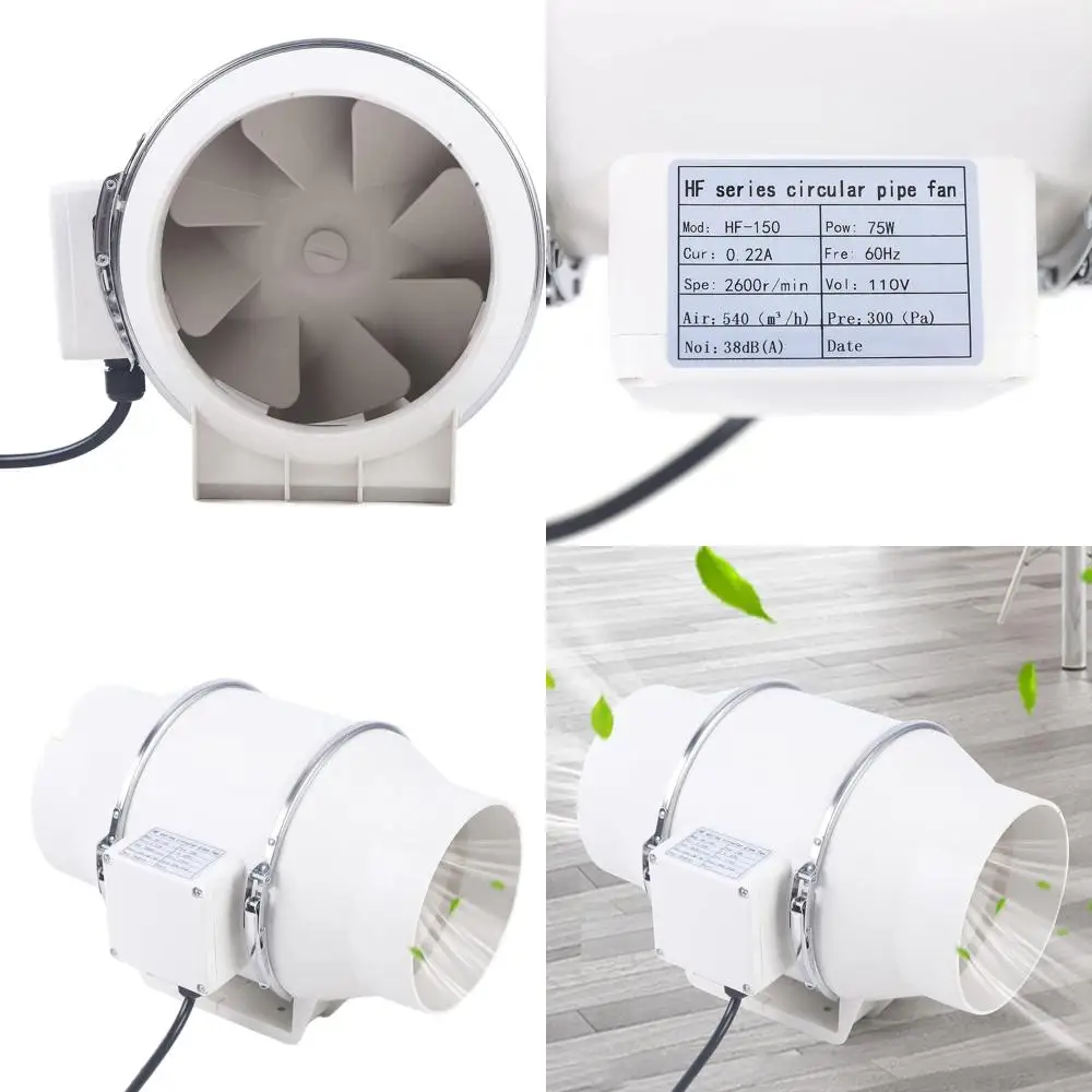 6 Low Noise Inline Blower with 75W Efficient Copper Motor for Duct Ventilation in Bathrooms and Kitchens
6 Low Noise Inline Blower with 75W Efficient Copper Motor for Duct Ventilation in Bathrooms and Kitchens