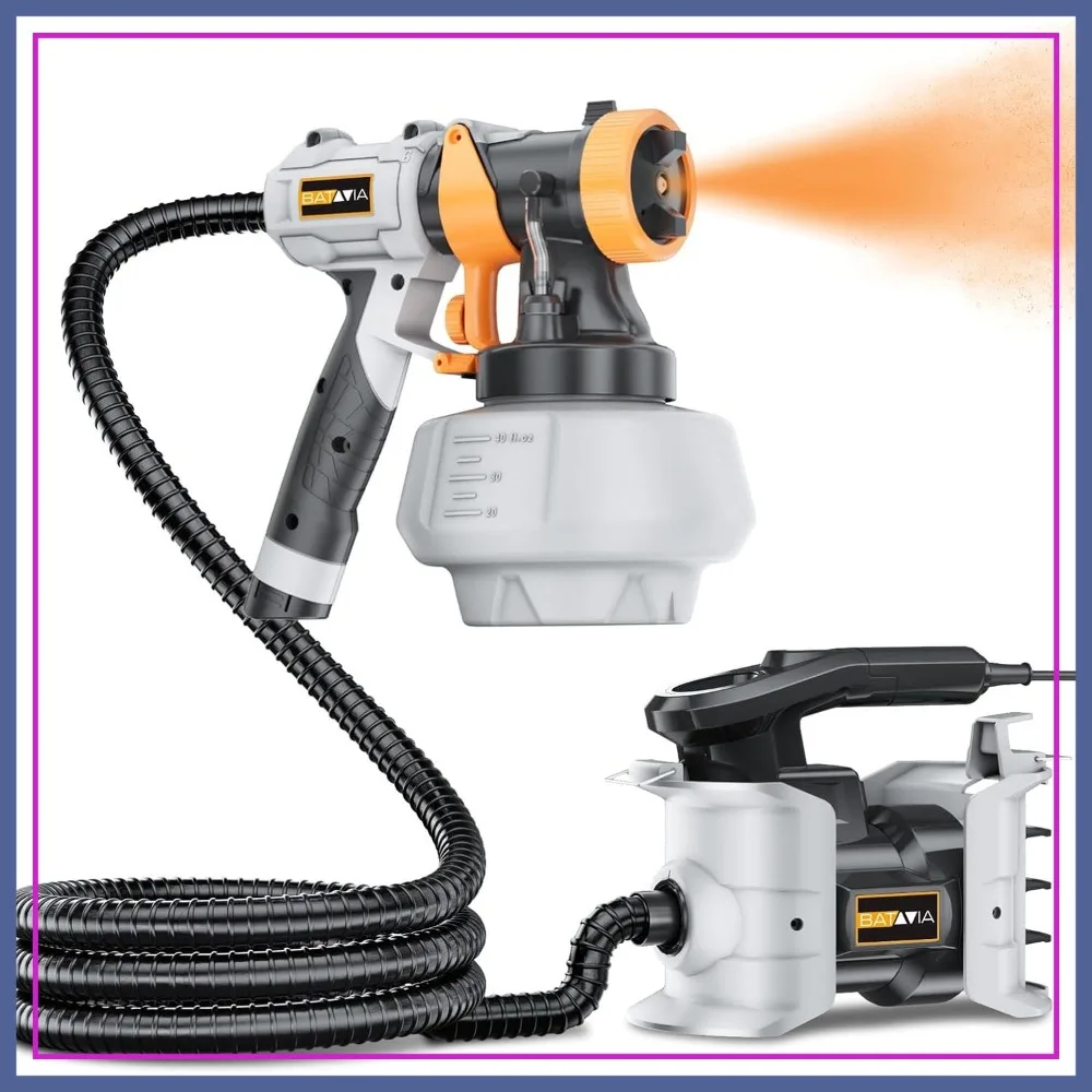 700W HVLP Paint Sprayer with 4 Nozzles & 3 Patterns, 6.5ft Hose, for Home Painting Furniture Walls Fences DIY
700W HVLP Paint Sprayer with 4 Nozzles & 3 Patterns, 6.5ft Hose, for Home Painting Furniture Walls Fences DIY