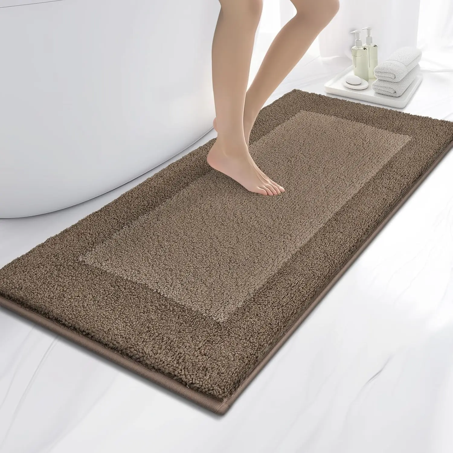 Non-Slip Bathroom Rug 24x60 Inch, Soft Absorbent Quick Dry Bath Mat, Machine Washable, Grayish Brown Coffee
Non-Slip Bathroom Rug 24x60 Inch, Soft Absorbent Quick Dry Bath Mat, Machine Washable, Grayish Brown Coffee