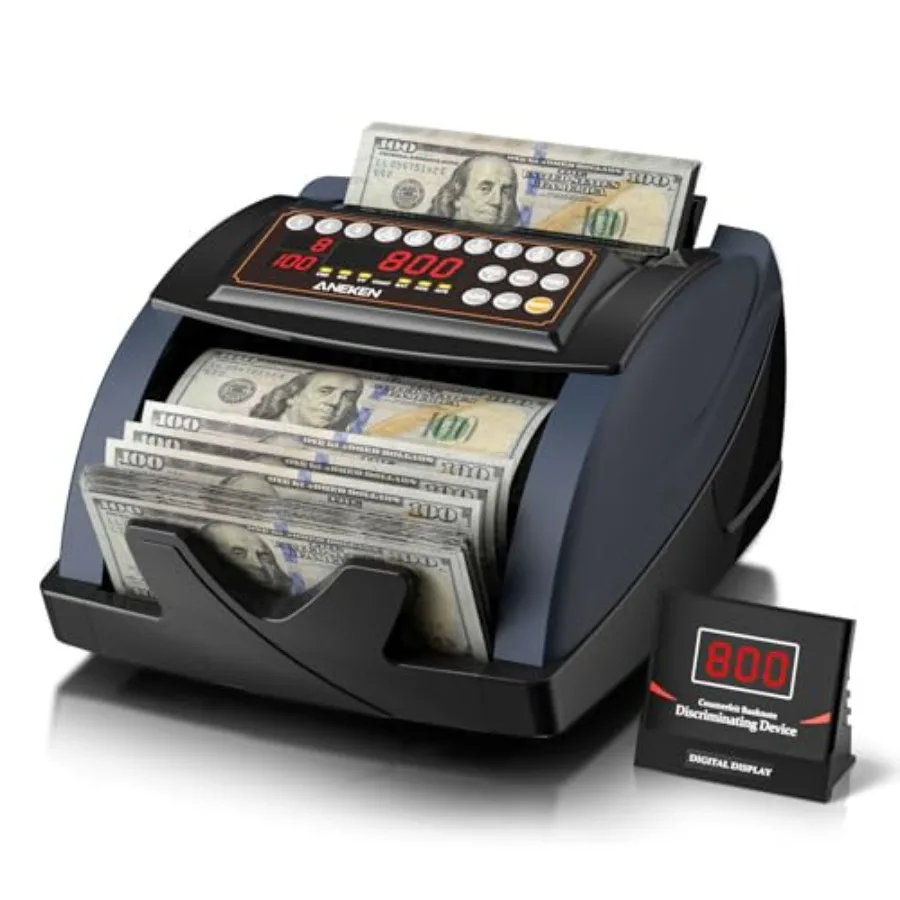 Small business office cash counter with metal housing, black color, value count and UV/MG/IR/MT/DD counterfeit detection for US
Small business office cash counter with metal housing, black color, value count and UV/MG/IR/MT/DD counterfeit detection for US