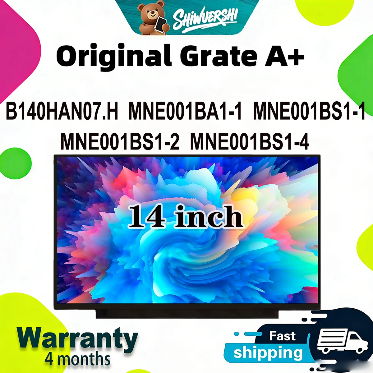Original New A+ 14 inch Slim Laptop Lcd Screen Panel B140HAN07.H MNE001BA1 1 MNE001BS1 1 MNE001BS1 2 MNE001BS1 4
Original New A+ 14 inch Slim Laptop Lcd Screen Panel B140HAN07.H MNE001BA1 1 MNE001BS1 1 MNE001BS1 2 MNE001BS1 4
