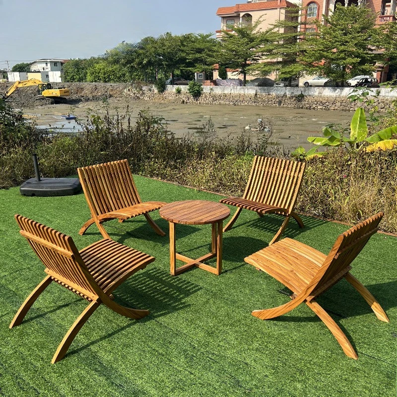 Outdoor B & B Villa Cafe Milk Tea Shop Creative Design Table and Chair Outdoor Solid Wood Teak Chair Coffee Table Combination
Outdoor B & B Villa Cafe Milk Tea Shop Creative Design Table and Chair Outdoor Solid Wood Teak Chair Coffee Table Combination