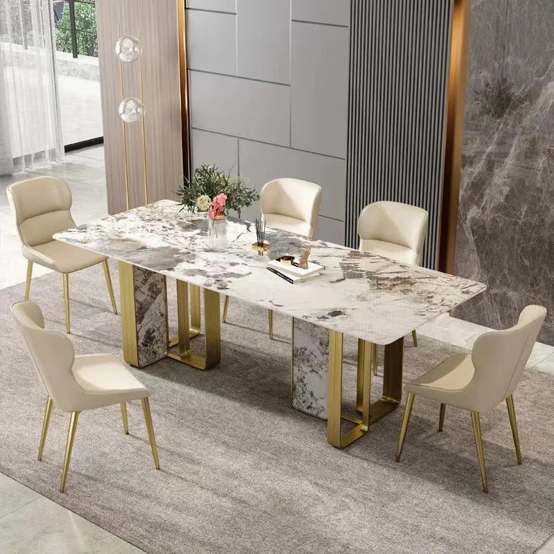 Northern Europe Stainless Steel Table Leg Marble Panel Dining Table for Hotel
Northern Europe Stainless Steel Table Leg Marble Panel Dining Table for Hotel