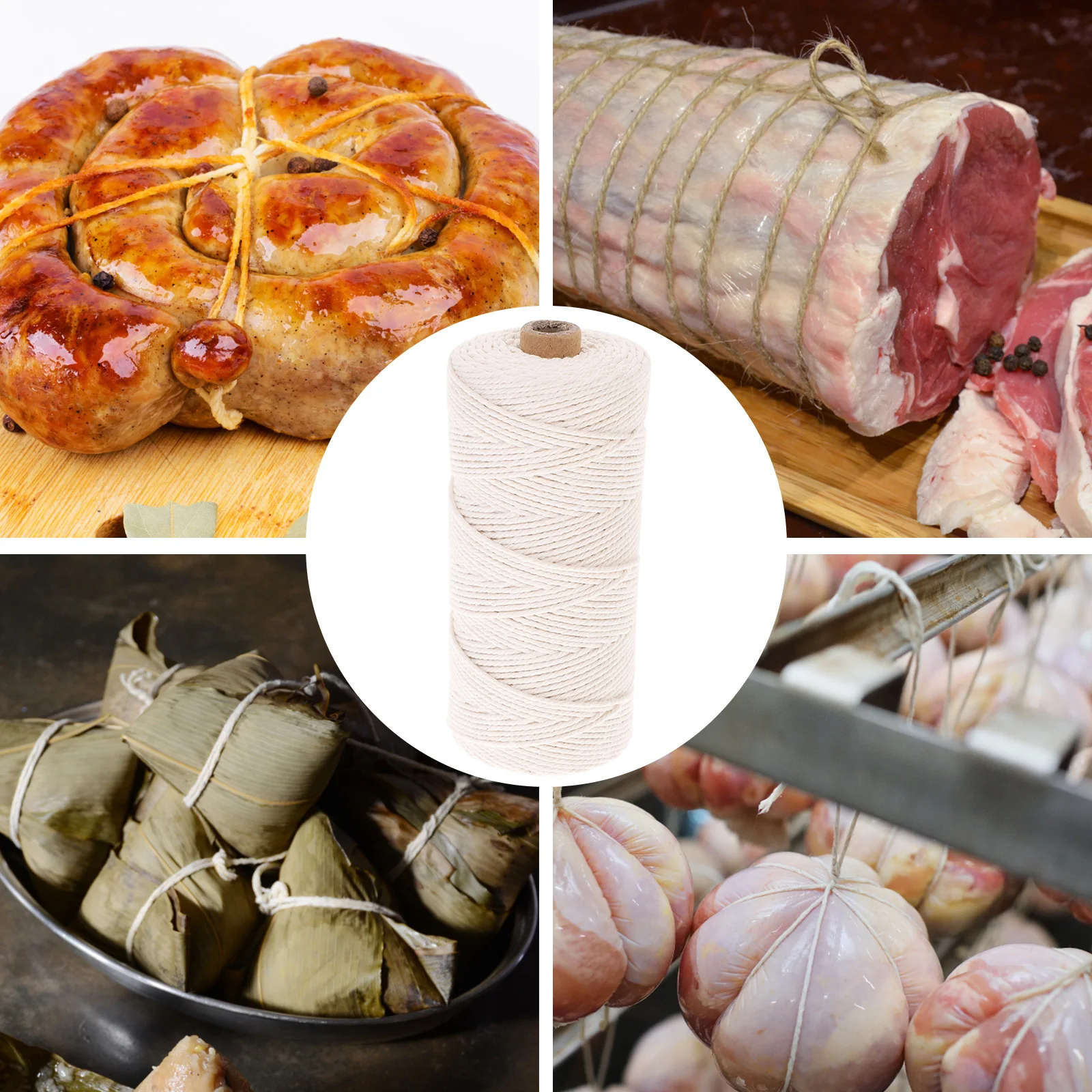 1 Roll Cotton Cooking Twines Kitchen Ropes Trussing Rope Food Ropes Multipurpose Durable Elastic Meat Sausage Rope 
1 Roll Cotton Cooking Twines Kitchen Ropes Trussing Rope Food Ropes Multipurpose Durable Elastic Meat Sausage Rope