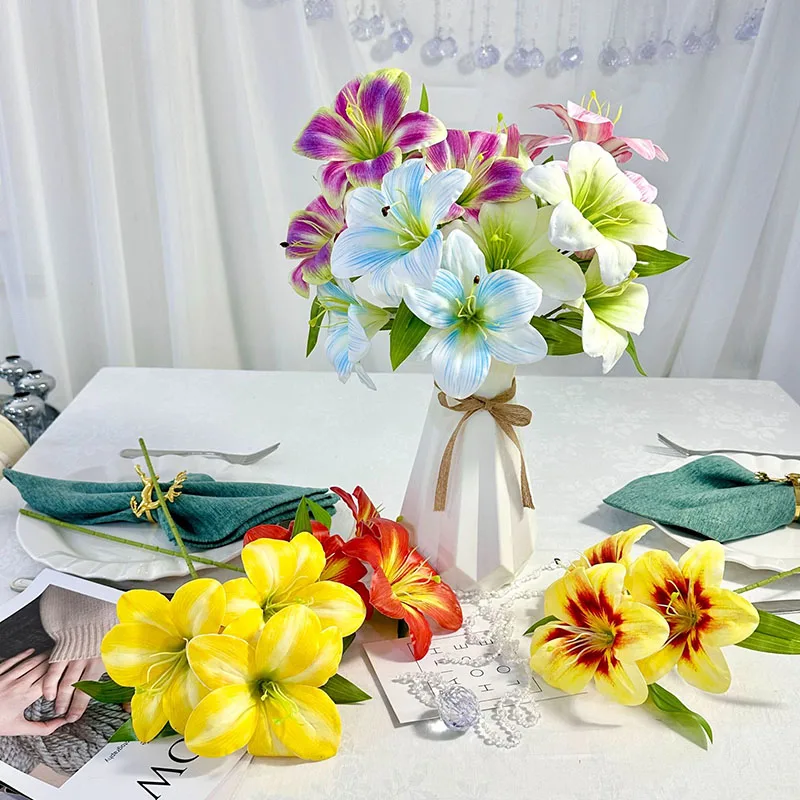 Simulated Flower 3-Head Lily DIY Decorative Living Room Tabletop Decoration Wedding Party Flower Arrangement Accessories
Simulated Flower 3-Head Lily DIY Decorative Living Room Tabletop Decoration Wedding Party Flower Arrangement Accessories