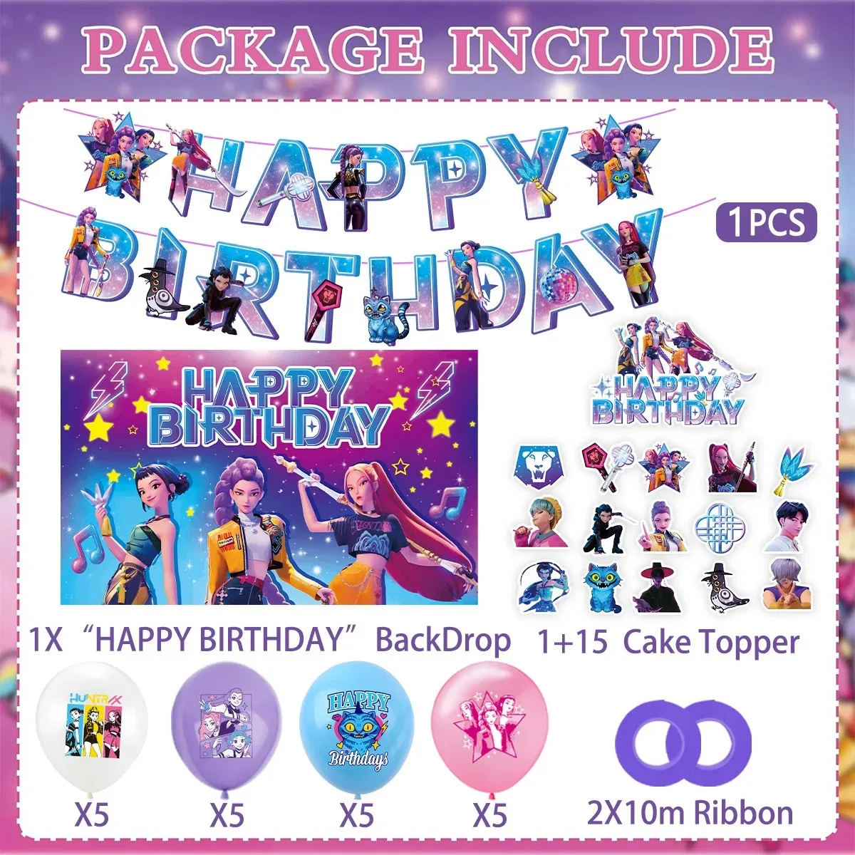 Theme Birthday Party Decor Kit, Banner Cake Topper Balloons Backdrop, Complete Party Supplies, Ideal Gifts for Kids and Fans
Theme Birthday Party Decor Kit, Banner Cake Topper Balloons Backdrop, Complete Party Supplies, Ideal Gifts for Kids and Fans