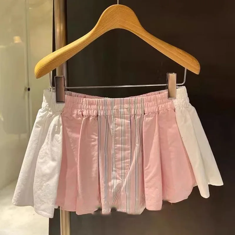 2025 new niche patchwork striped casual shorts pleated short A-line culottes women
2025 new niche patchwork striped casual shorts pleated short A-line culottes women