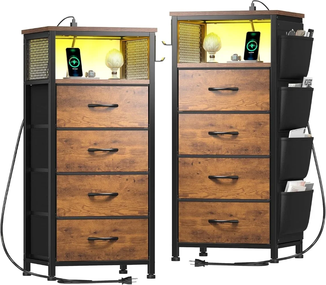 EnHomee Black Nightstand Set of 2,Night Stand with Charging Station & LED,Side Table with Fabric Drawers and Storage Shelf
EnHomee Black Nightstand Set of 2,Night Stand with Charging Station & LED,Side Table with Fabric Drawers and Storage Shelf
