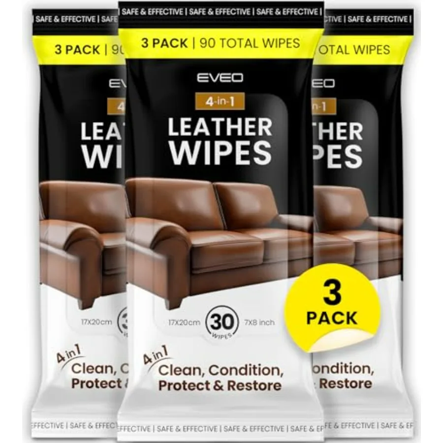 Leather Cleaner Wipes 4-in-1 Leather Cleaner and Conditioner for Furniture - Leather Couch Cleaner, Car, Shoes and Purses UV Pr
Leather Cleaner Wipes 4-in-1 Leather Cleaner and Conditioner for Furniture - Leather Couch Cleaner, Car, Shoes and Purses UV Pr