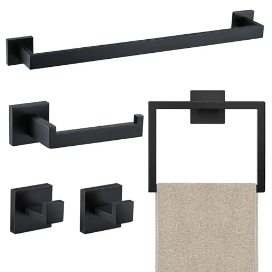 5 Pcs Bathroom Towel Bar Set - 23.6 Inch Bathroom Towel Holder, SUS304 Stainless Steel Towel Racks for Bathroom Wall Mounted, B
5 Pcs Bathroom Towel Bar Set - 23.6 Inch Bathroom Towel Holder, SUS304 Stainless Steel Towel Racks for Bathroom Wall Mounted, B