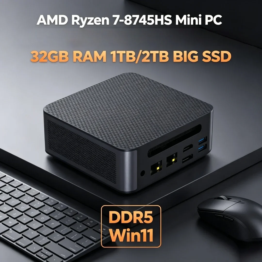New Arrival Multi Port Mini Server Computer Ryzen 7 8745HS Dual 2.5G Ethernet Dual DDR5 NVMe HD DP Type-C Multi Monitor Windows1
New Arrival Multi Port Mini Server Computer Ryzen 7 8745HS Dual 2.5G Ethernet Dual DDR5 NVMe HD DP Type-C Multi Monitor Windows1