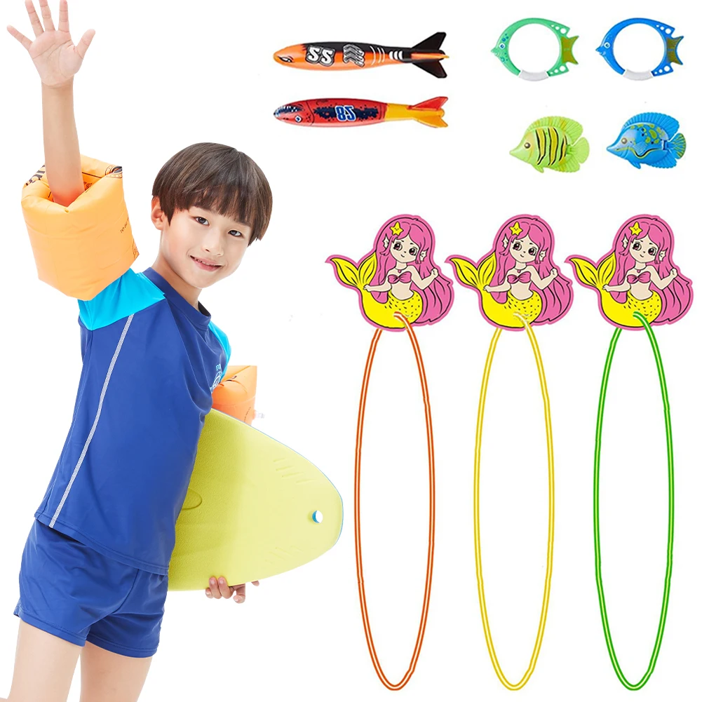 Diving Game Set Diving Ring/Seaweed/Fish/Gemstone Swimming Pool Throwing Gadgets Pool Sinking Plaything for Summer Water Fun
Diving Game Set Diving Ring/Seaweed/Fish/Gemstone Swimming Pool Throwing Gadgets Pool Sinking Plaything for Summer Water Fun