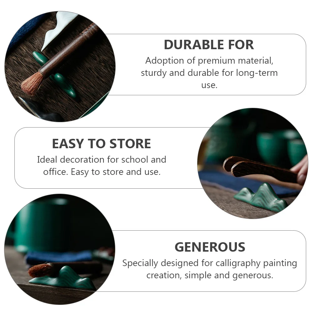 1Pcs Ceramic Calligraphy Brush Rest Creative Chinese Style Durable Pen Brush Stand Suitable for Office Study Room Use 
1Pcs Ceramic Calligraphy Brush Rest Creative Chinese Style Durable Pen Brush Stand Suitable for Office Study Room Use