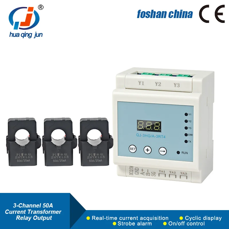 Huaqingjun 3-channel AC Current Detection Protection Module Transformer 50A Relay Output Real-Time Monitoring for Alarm
Huaqingjun 3-channel AC Current Detection Protection Module Transformer 50A Relay Output Real-Time Monitoring for Alarm