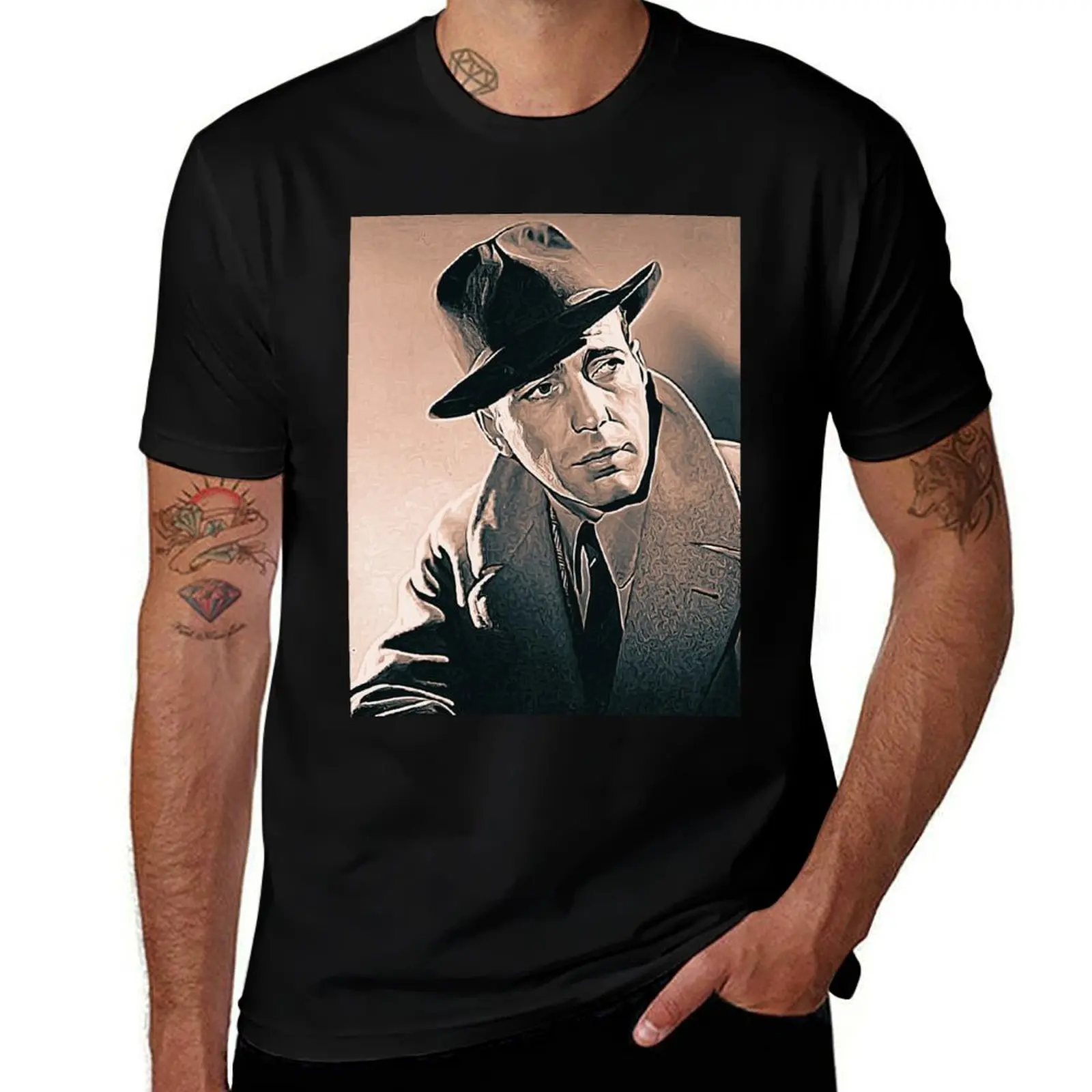 Humphrey Bogart Art - vintage painting - D55 T-Shirt black cotton t-shirt plain for man package man t shirts for men
Humphrey Bogart Art - vintage painting - D55 T-Shirt black cotton t-shirt plain for man package man t shirts for men