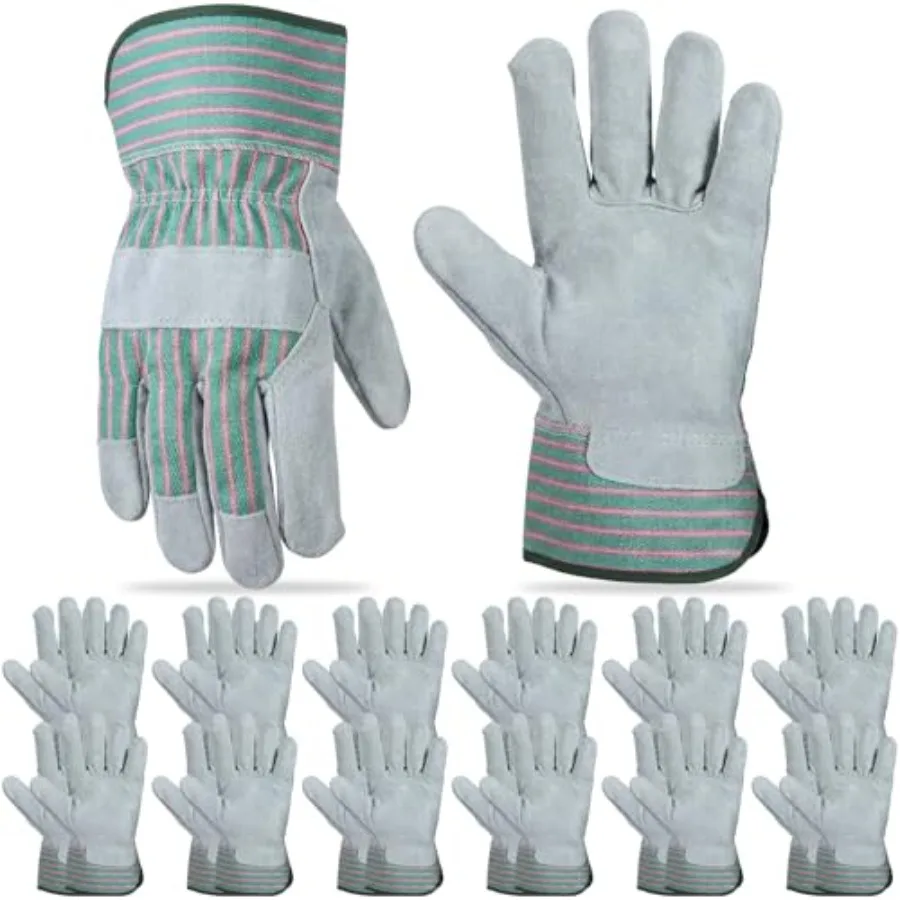 12 Pairs Large Leather Work Gloves 11 x 5.1 inch Heavy Duty Durable Cowhide Leather Driver Gloves with Safety Cuff for Gardenin
12 Pairs Large Leather Work Gloves 11 x 5.1 inch Heavy Duty Durable Cowhide Leather Driver Gloves with Safety Cuff for Gardenin