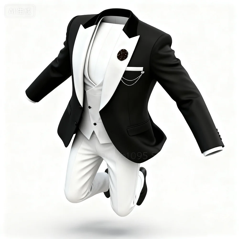 Luxury Men's Tuxedo Suits 3 Piece Set One Button Blazer Vest Pants for Wedding Ceremony Male Fashion
Luxury Men's Tuxedo Suits 3 Piece Set One Button Blazer Vest Pants for Wedding Ceremony Male Fashion