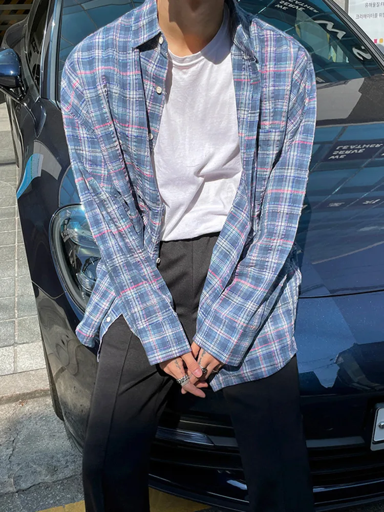 Vintage Plaid Shirts Fashion Male Loose Long Slevee Korean Style Streetwear Men's Tops Single Breasted New 2024 Spring Shirt
Vintage Plaid Shirts Fashion Male Loose Long Slevee Korean Style Streetwear Men's Tops Single Breasted New 2024 Spring Shirt
