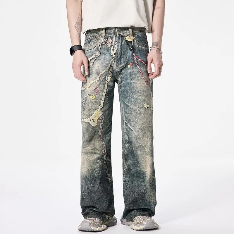 2025 Candy Color Chain Printed Jeans for Men American Retro Vintage Loose Versatile Straight Leg Wide Leg Pants baggy jeans
2025 Candy Color Chain Printed Jeans for Men American Retro Vintage Loose Versatile Straight Leg Wide Leg Pants baggy jeans