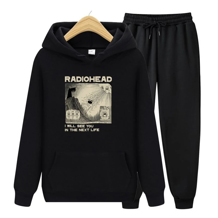 Women Hoodie Set Pocket Long Sleeve Streetwear Radiohead Print Grunge Gothic Oversized Hoodie Set Streetwear Women's Sweatshi
Women Hoodie Set Pocket Long Sleeve Streetwear Radiohead Print Grunge Gothic Oversized Hoodie Set Streetwear Women's Sweatshi