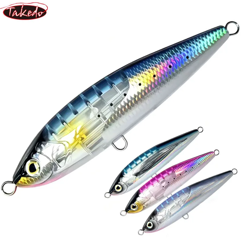 TAKEDO 17CM 90G Saltwater Pencil Fishing Lure Internal Flash Boost Wobbers Long Casting Stickbait Hard Lure Big Game GT Tuna
TAKEDO 17CM 90G Saltwater Pencil Fishing Lure Internal Flash Boost Wobbers Long Casting Stickbait Hard Lure Big Game GT Tuna
