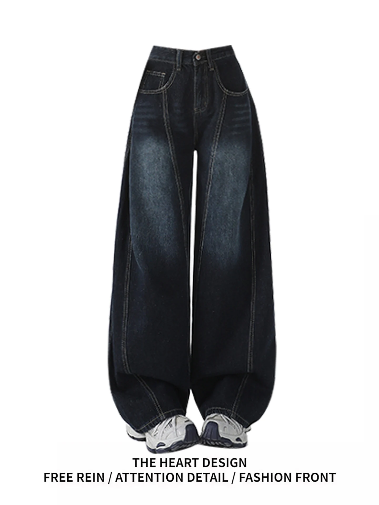 Retro American Dark Blue Knife Women's Jeans High Waist Straight Leg Wide Leg Pants Embroidery Design Loose Fit Casual
Retro American Dark Blue Knife Women's Jeans High Waist Straight Leg Wide Leg Pants Embroidery Design Loose Fit Casual