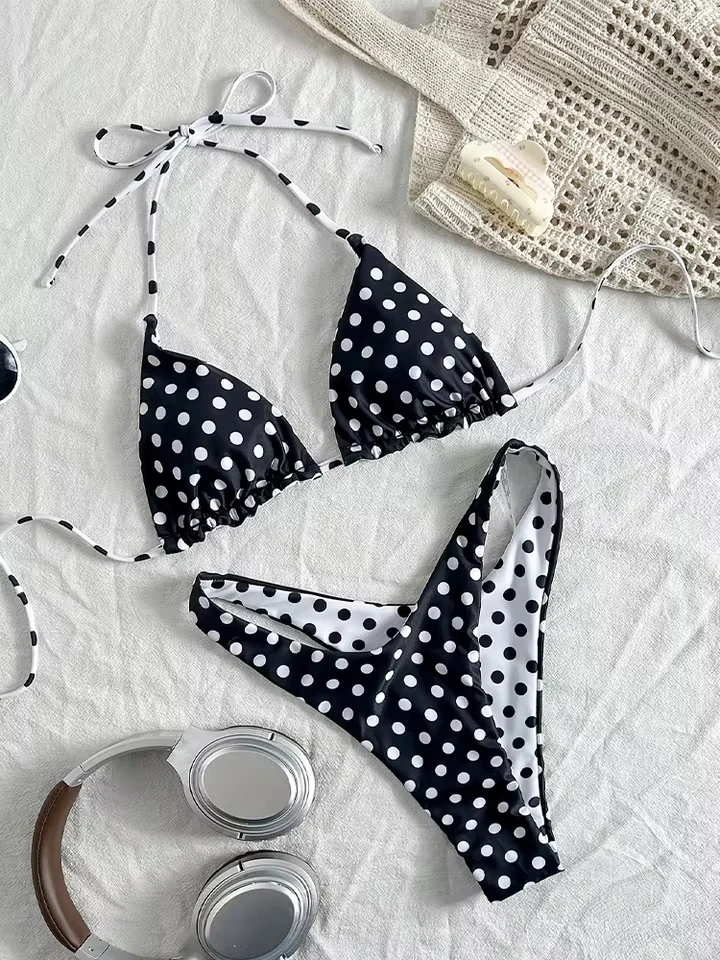 Vzvn Sexy Laced Up Polka Dot Double Sided Bikini 2 Piece Set Women Split Swimsuit Beach Bikini 2025 New All Season Bikini Set
Vzvn Sexy Laced Up Polka Dot Double Sided Bikini 2 Piece Set Women Split Swimsuit Beach Bikini 2025 New All Season Bikini Set