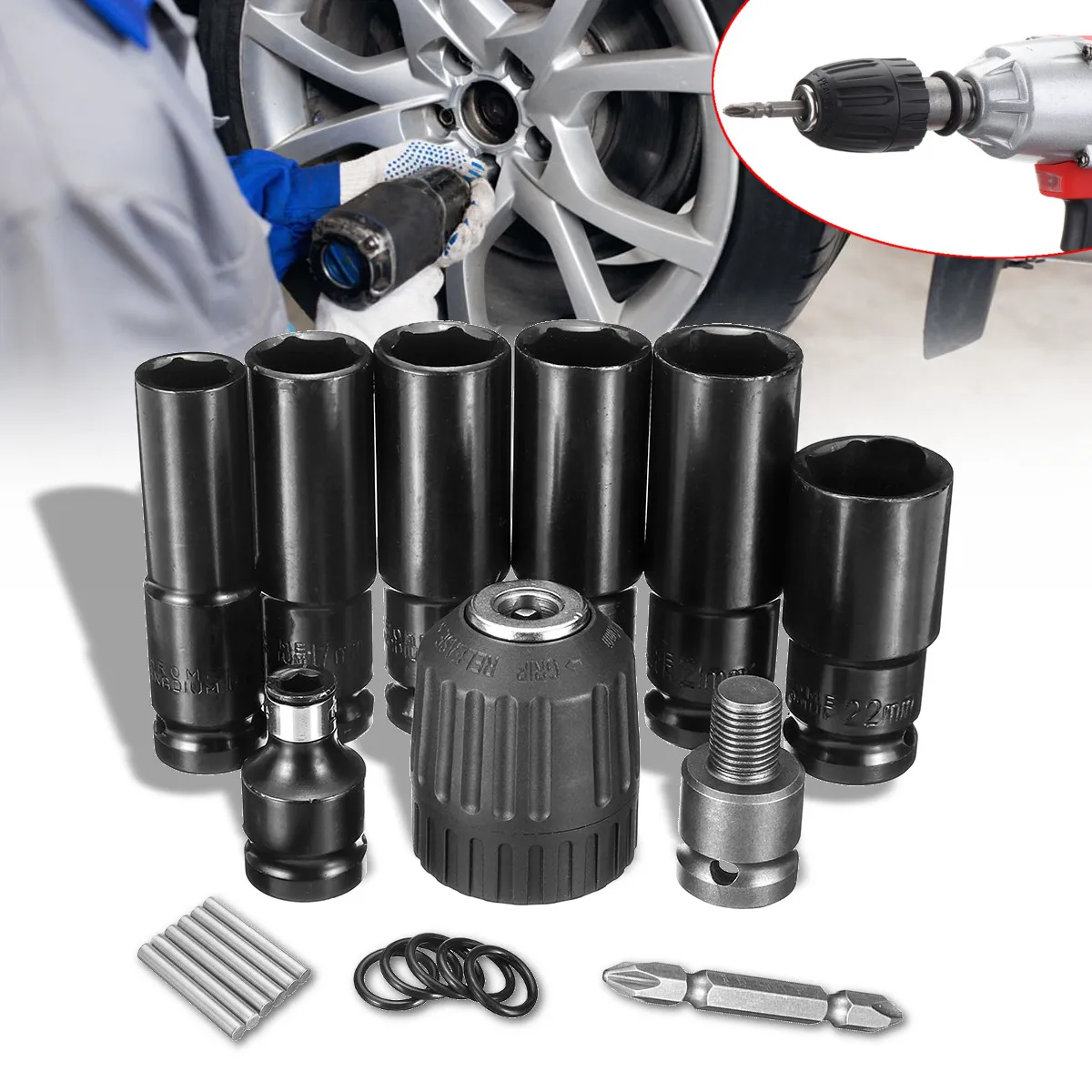 4/6/10/12PCS Metal Sleeve Kit Electric Wrench Screwdriver Hex Socket Head Set for Impact Wrench Drill
4/6/10/12PCS Metal Sleeve Kit Electric Wrench Screwdriver Hex Socket Head Set for Impact Wrench Drill