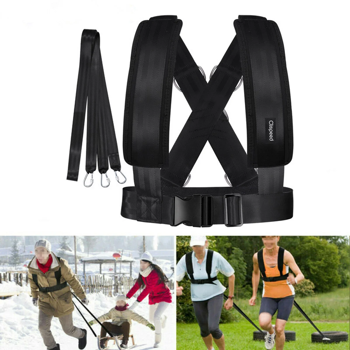 Clispeed Sled Workout Harness Fitness Resistance Training Workout Exercise Shoulder Strap Resistance Band One Size (Black)
Clispeed Sled Workout Harness Fitness Resistance Training Workout Exercise Shoulder Strap Resistance Band One Size (Black)