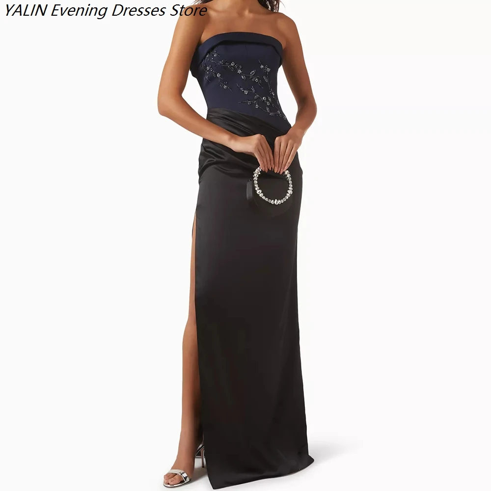 Women's Straight Evening Dresses Floor-length Strapless Sleeveless Prom Dresses Fashion Sequined Side-split Customized Gowns
Women's Straight Evening Dresses Floor-length Strapless Sleeveless Prom Dresses Fashion Sequined Side-split Customized Gowns
