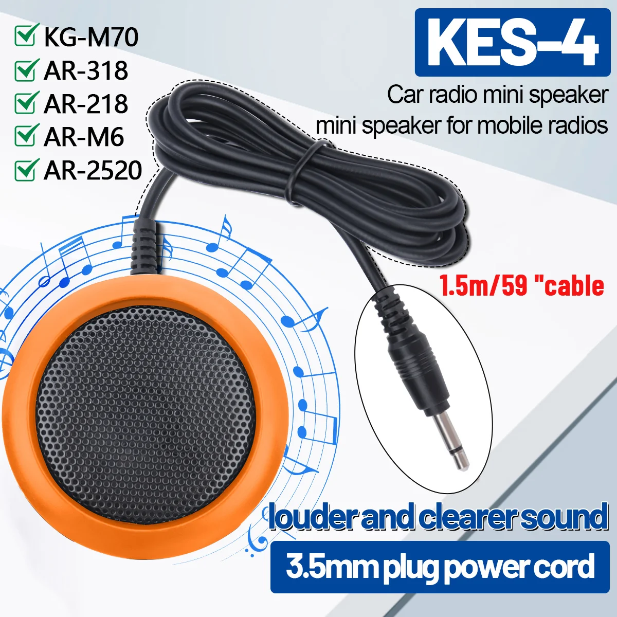 ABBREE KES-4 External Mobile Radio Mini Speaker Louder Clearer Sound 3.5mm Plug Power Cord For KG-M70 AR-218 AR-318 Car Radio
ABBREE KES-4 External Mobile Radio Mini Speaker Louder Clearer Sound 3.5mm Plug Power Cord For KG-M70 AR-218 AR-318 Car Radio