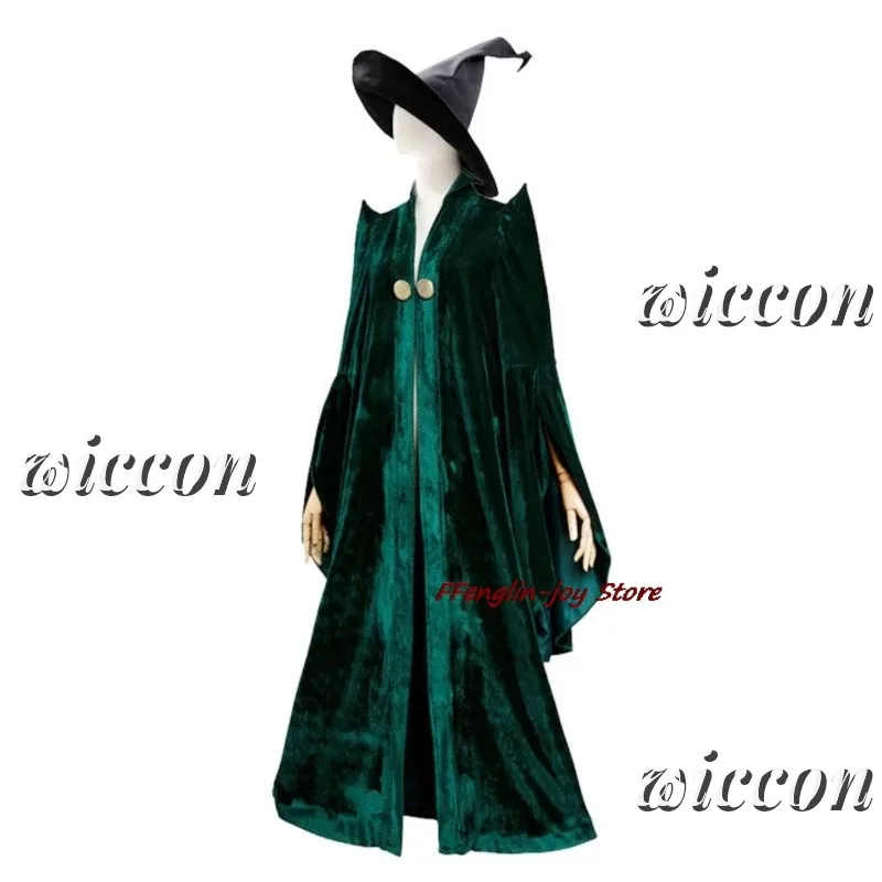 McGonagall Professor Cosplay High Quality Professor Costume Dress Green Cape Velvet Cloak Hat Halloween Carnival Women Costume 
McGonagall Professor Cosplay High Quality Professor Costume Dress Green Cape Velvet Cloak Hat Halloween Carnival Women Costume