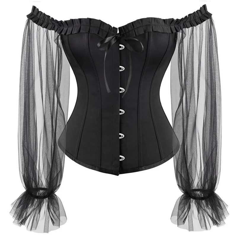 Gothic Vintage Bustier Lingerie Women with Long Sleeves Renaissance Plus Size Lace Floral Sexy Off Shoulder Corsets Overbust Top
Gothic Vintage Bustier Lingerie Women with Long Sleeves Renaissance Plus Size Lace Floral Sexy Off Shoulder Corsets Overbust Top