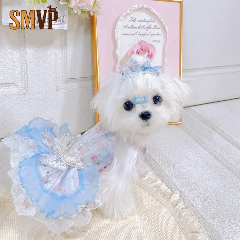 Summer Freesh Princess Lace Spaghetti Strap Pet Tutu Dress Sweet Pearl Bow Layered Puffy Cake Dress Clothes Fit Small Pets
Summer Freesh Princess Lace Spaghetti Strap Pet Tutu Dress Sweet Pearl Bow Layered Puffy Cake Dress Clothes Fit Small Pets