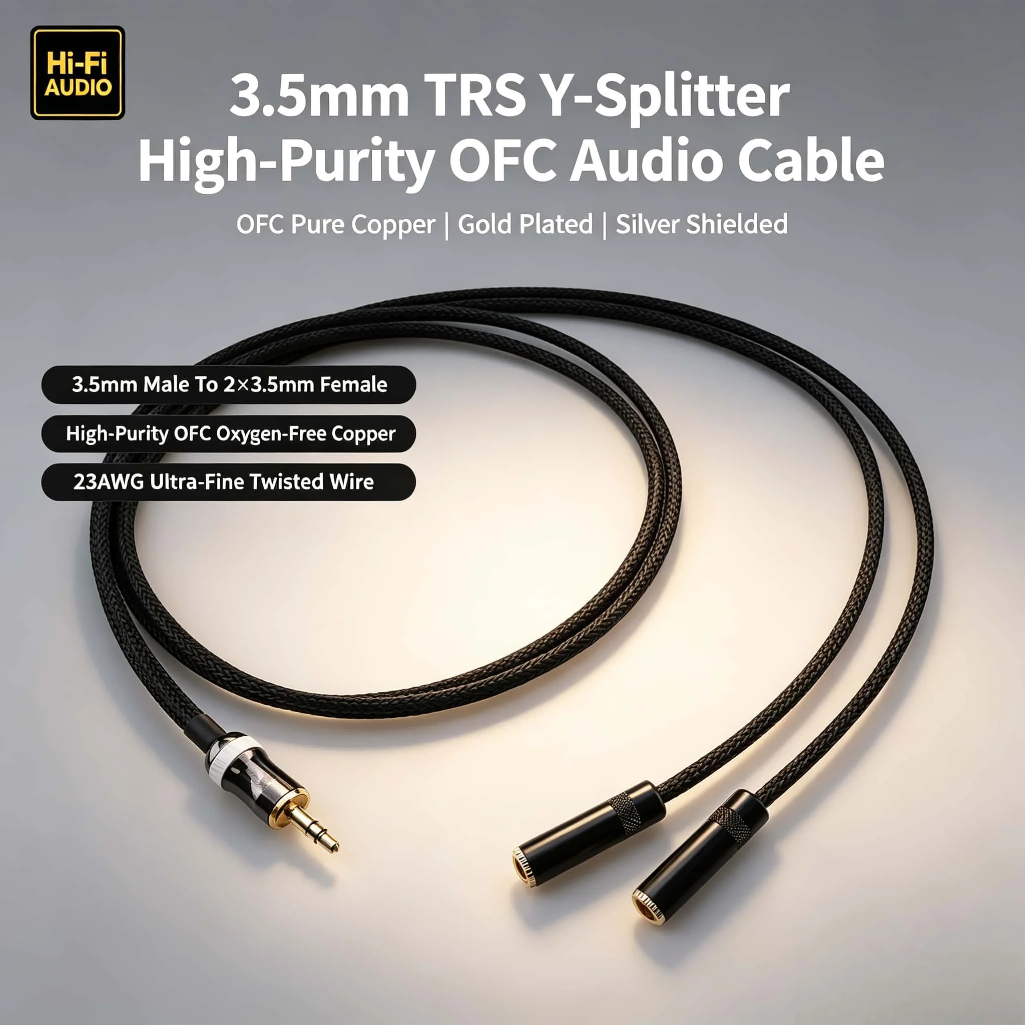 audiocrast 3.5mm Y-Type Audio Splitter Cable Male to Female Gold-Plated Cord for Headphone & MP3 Player
audiocrast 3.5mm Y-Type Audio Splitter Cable Male to Female Gold-Plated Cord for Headphone & MP3 Player
