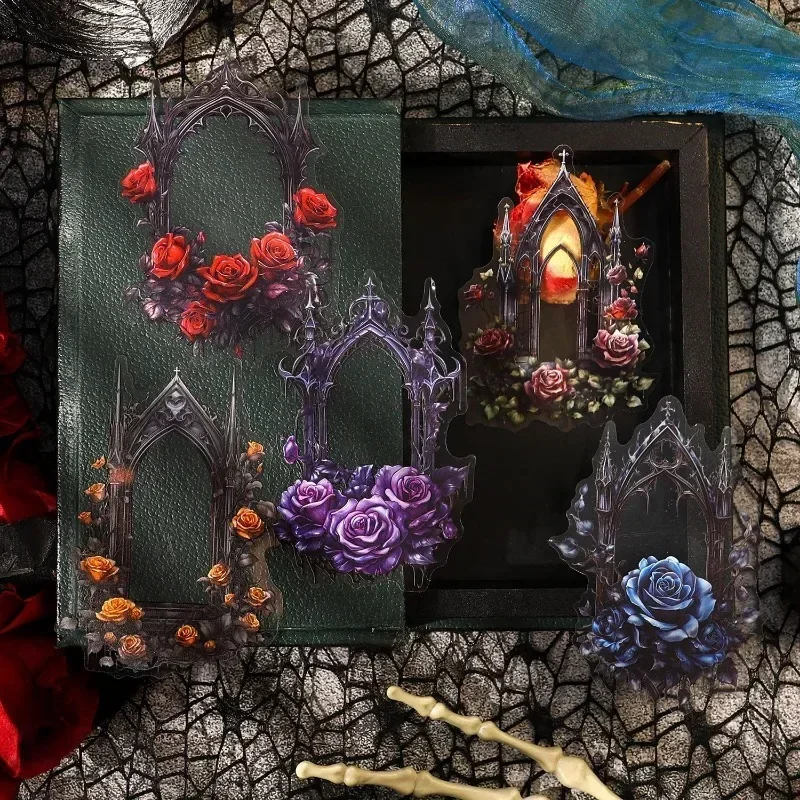 12Sheets Pack PET Spire Floral Window Frame Stickers gothic Materials Handbook Bloody Night Background Scrapbook cut 178*111MM
12Sheets Pack PET Spire Floral Window Frame Stickers gothic Materials Handbook Bloody Night Background Scrapbook cut 178*111MM