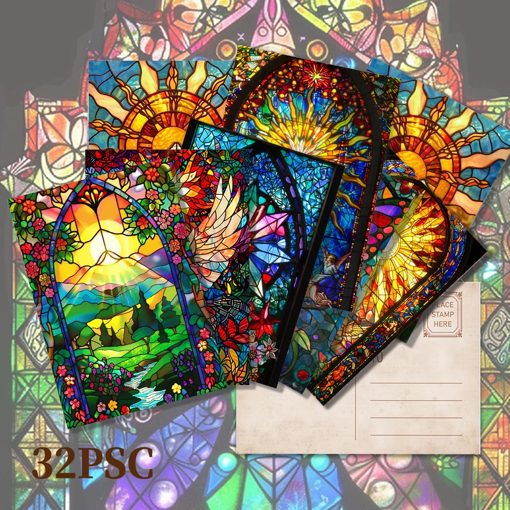 32pcs, vintage stained glass postcards, birthday/anniversary gifts, collectibles, suitable for gift giving, can be mailed.
32pcs, vintage stained glass postcards, birthday/anniversary gifts, collectibles, suitable for gift giving, can be mailed.