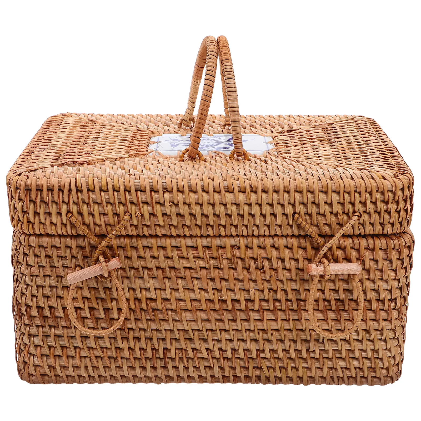 Woven Rattan Picnic Basket with Handle and Lid Natural Boho Storage Solution for Camping Country Outings Kitchen Pantry
Woven Rattan Picnic Basket with Handle and Lid Natural Boho Storage Solution for Camping Country Outings Kitchen Pantry
