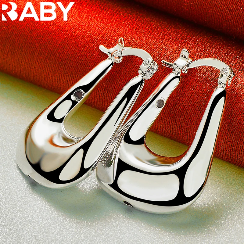 URBABY 925 Sterling Silver 17mm Smooth U Hoop Earrings For Woman Wedding Engagement Party Gift Charms Fashion Jewelry
URBABY 925 Sterling Silver 17mm Smooth U Hoop Earrings For Woman Wedding Engagement Party Gift Charms Fashion Jewelry