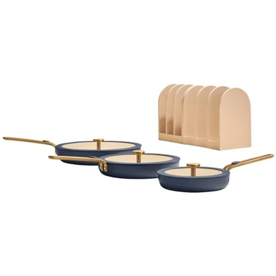 8-Piece Essentials Complete Cookware Set - Ceramic Fry Pan Trio & Modular Rack Storage |Nontoxic Nonstick, Oven Safe up to 450°F
8-Piece Essentials Complete Cookware Set - Ceramic Fry Pan Trio & Modular Rack Storage |Nontoxic Nonstick, Oven Safe up to 450°F