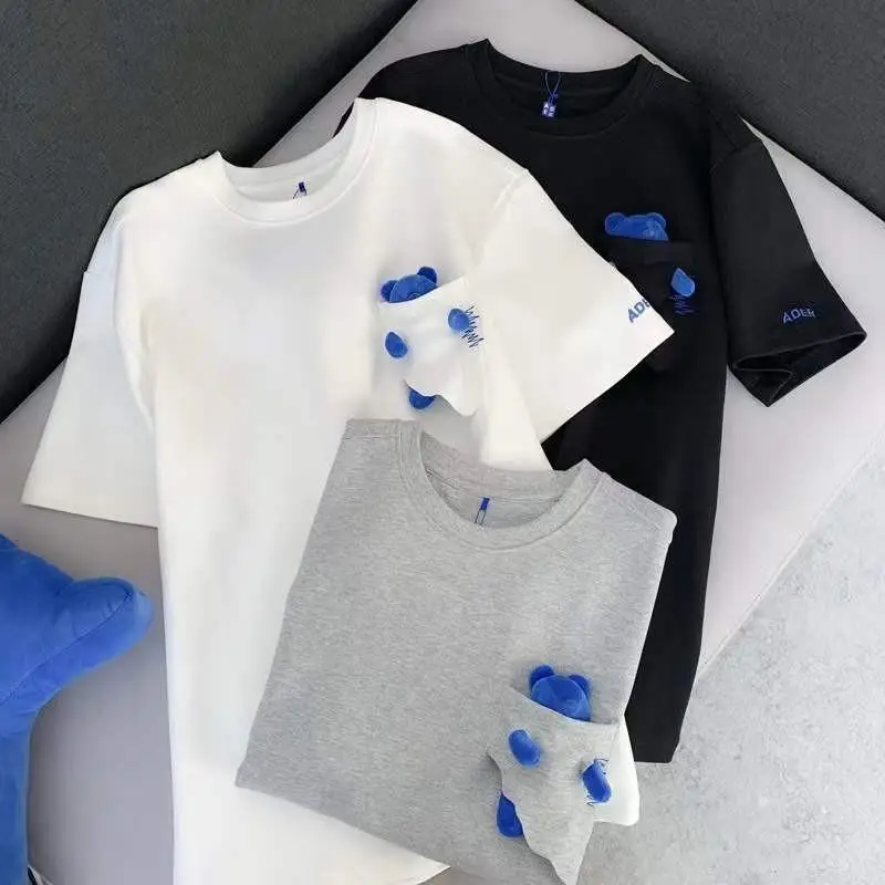 Loose ort Sve round Ne ex T-irt Couple Cotton Base irt Casual Sle Spring Summer Faion Brand ket Bear
Loose ort Sve round Ne ex T-irt Couple Cotton Base irt Casual Sle Spring Summer Faion Brand ket Bear