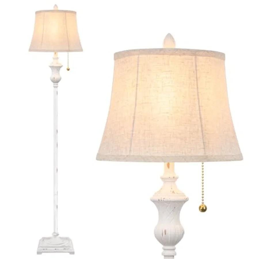 Rustic Vintage Floor Lamp for Living Room Bedroom, 64inch Traditional Tall Floor Lamp with Linen Shade, Retro LED Standing Pole
Rustic Vintage Floor Lamp for Living Room Bedroom, 64inch Traditional Tall Floor Lamp with Linen Shade, Retro LED Standing Pole