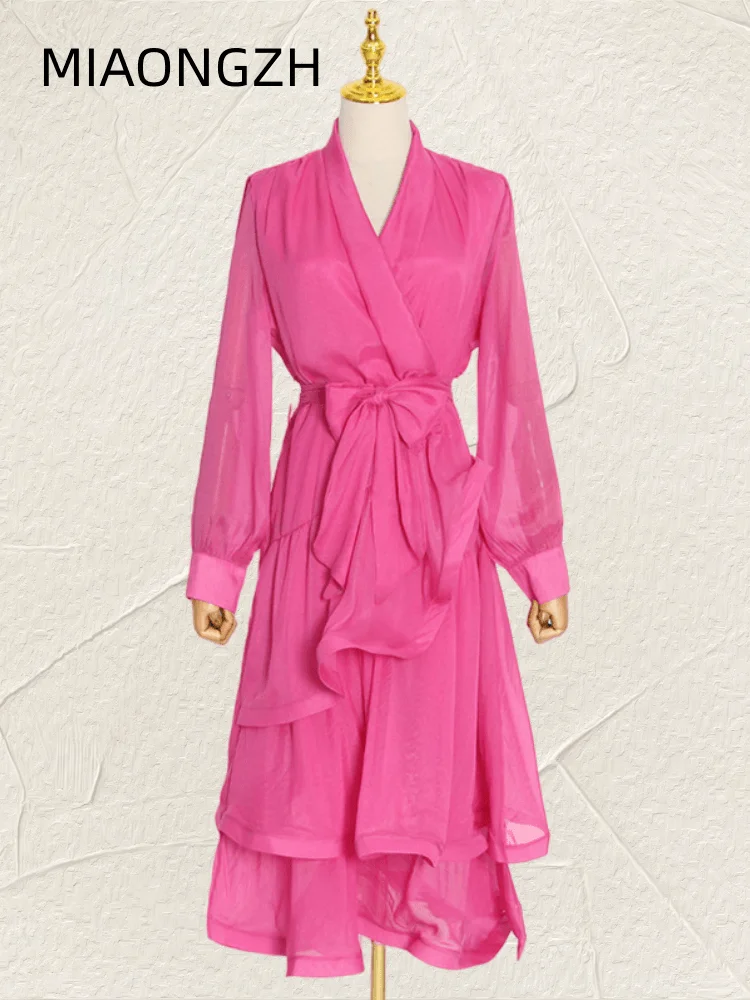 High-end For Women Summer Dresses Fashion High Waist Fit Long Sleeved V-Neck Slim Fit New women's Tied And Stacked Clothing 2023
High-end For Women Summer Dresses Fashion High Waist Fit Long Sleeved V-Neck Slim Fit New women's Tied And Stacked Clothing 2023