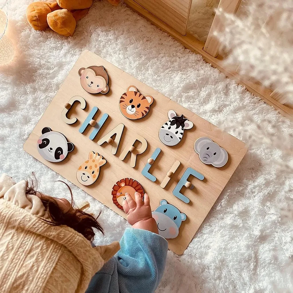 Name Puzzle Wood Personalize for Kids Hand Grab Board Supports Personalized Elements Selection Preschool 1st Birthday Gift
Name Puzzle Wood Personalize for Kids Hand Grab Board Supports Personalized Elements Selection Preschool 1st Birthday Gift