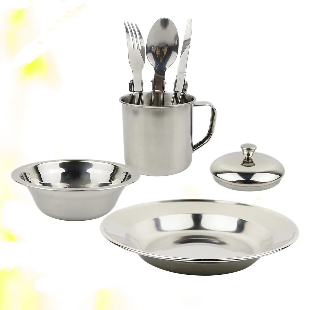 1 Stainless Steel Cookware Set 1-2 Person Portable Lightweight Camping Tableware Compact Picnic Cookware Set Outdoor Cooking
1 Stainless Steel Cookware Set 1-2 Person Portable Lightweight Camping Tableware Compact Picnic Cookware Set Outdoor Cooking