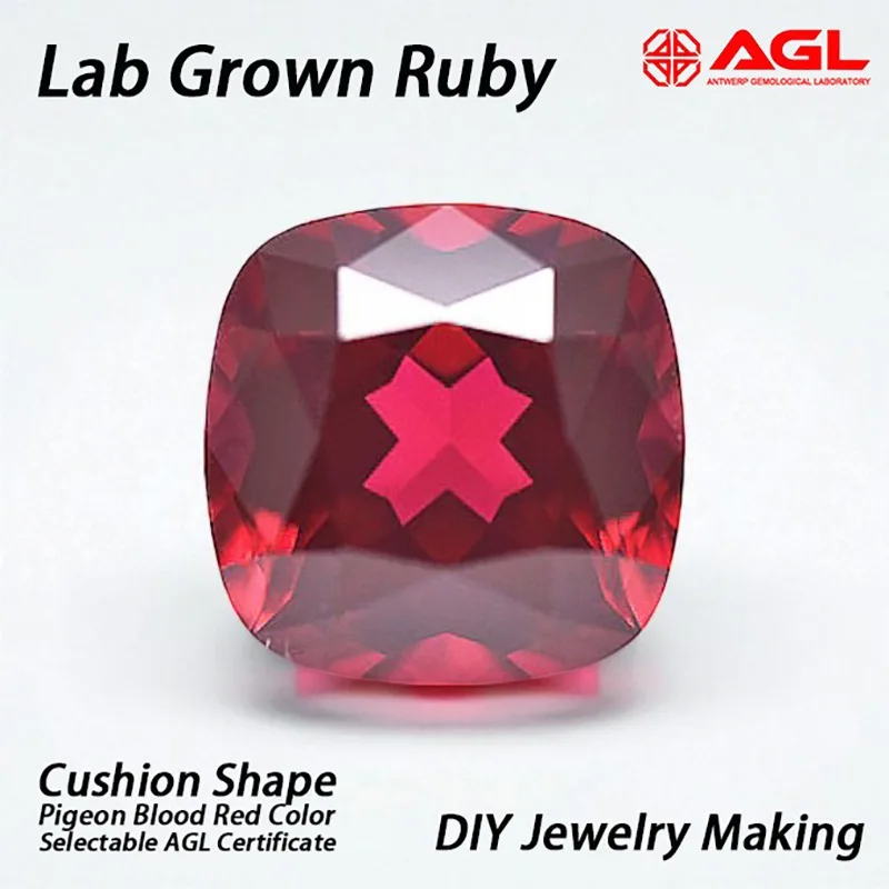 Lab Grown Ruby Cushion Shape Pigeon Blood Red Color Beads for DIY Jewelry Making Ring Materials Selectable AGL Certificate
Lab Grown Ruby Cushion Shape Pigeon Blood Red Color Beads for DIY Jewelry Making Ring Materials Selectable AGL Certificate