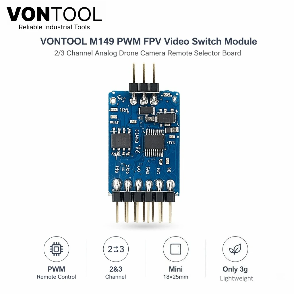 M149 PWM FPV Video Switch Module 2/3 Channel Analog Camera Remote Selector Board 7-28V Drone Multi-camera Electronic Switch
M149 PWM FPV Video Switch Module 2/3 Channel Analog Camera Remote Selector Board 7-28V Drone Multi-camera Electronic Switch