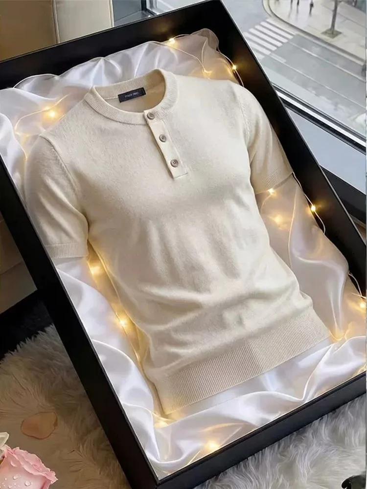 Henry Collar Knitted Casual Short Sleeve Shirt Men's Summer Breathable Comfortable Fashion Brand Lightweight T-Shirt
Henry Collar Knitted Casual Short Sleeve Shirt Men's Summer Breathable Comfortable Fashion Brand Lightweight T-Shirt