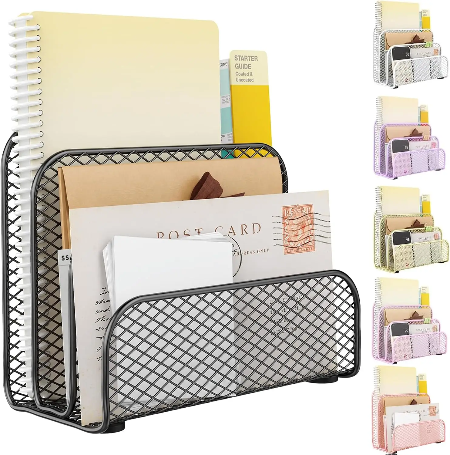 Mail Organizer Countertop, 3-Slot Metal File Holder for Office Receipts and Letter Paper Storage, Black
Mail Organizer Countertop, 3-Slot Metal File Holder for Office Receipts and Letter Paper Storage, Black
